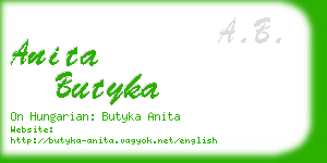 anita butyka business card